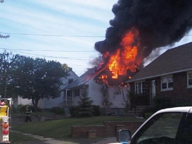 Structure fire on Worth Street, September 2, 2008.